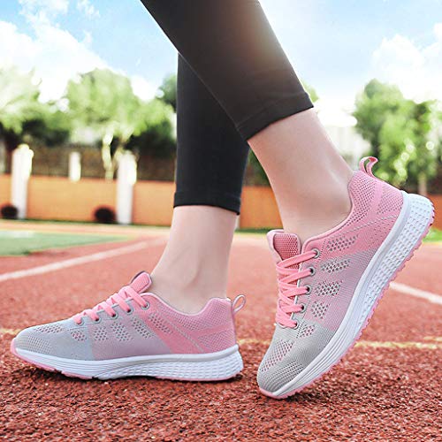 Zapatillas de Deporte Respirable para Correr Deportes Zapatos Running Cojines de Aire Calzado Mecedora Net para Estudiante Volar Zapatos Deportivas de Mujer Gimnasia Ligero Sneakers Atletismo riou