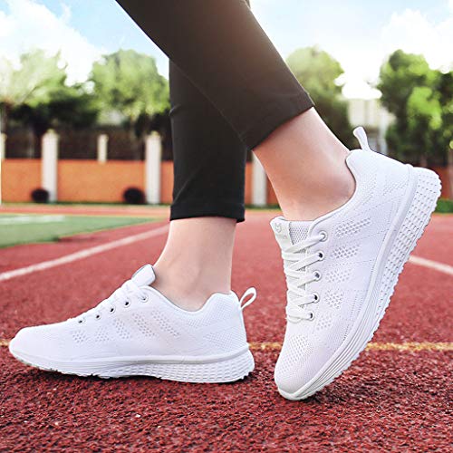 Zapatillas de Deporte Respirable para Correr Deportes Zapatos Running Cojines de Aire Calzado Mecedora Net para Estudiante Volar Zapatos Deportivas de Mujer Gimnasia Ligero Sneakers Atletismo riou