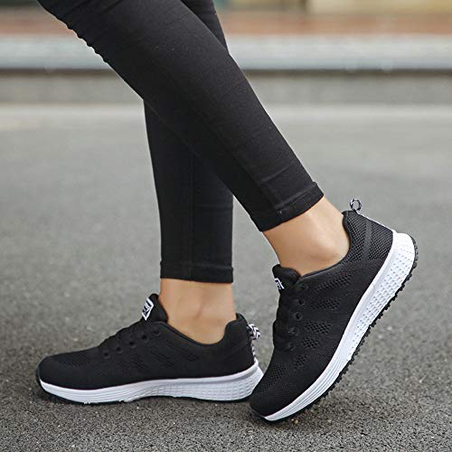 Zapatillas de Deporte Respirable para Correr Deportes Zapatos Running Cojines de Aire Calzado Mecedora Net para Estudiante Volar Zapatos Deportivas de Mujer Gimnasia Ligero Sneakers Atletismo riou