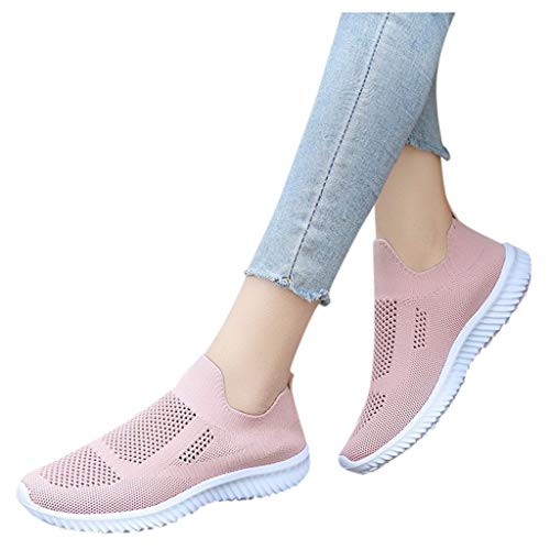 Zapatillas de Deporte Running para Mujer Zapatos para Correr Gimnasio Sneakers Casual Transpirable Beige Azul Rosa 37-43EU 0204