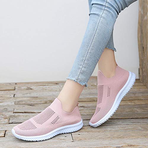 Zapatillas de Deporte Running para Mujer Zapatos para Correr Gimnasio Sneakers Casual Transpirable Beige Azul Rosa 37-43EU 0204