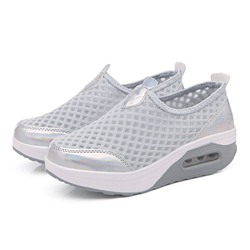 Zapatillas De Deporte Zapatos Respirado Ligero Malla Talla 35-42 Mujeres Deporte Running Zapatillas Sacudir Casual Zapatos Height-Increasing Sneaker