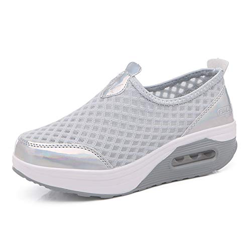 Zapatillas De Deporte Zapatos Respirado Ligero Malla Talla 35-42 Mujeres Deporte Running Zapatillas Sacudir Casual Zapatos Height-Increasing Sneaker