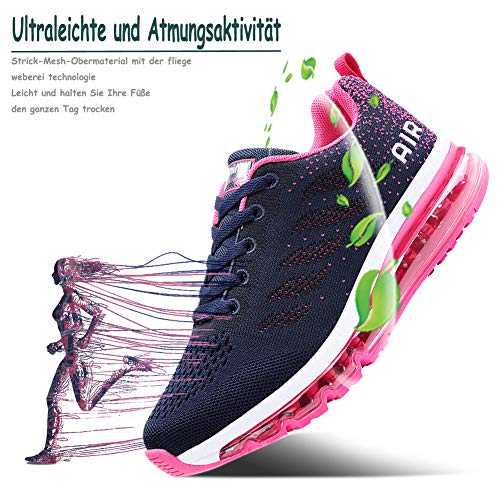 Zapatillas de Deportes Hombre Mujer Zapatos Deportivos Aire Libre para Correr Calzado Sneakers Gimnasio Casual Blue Pink 40 EU