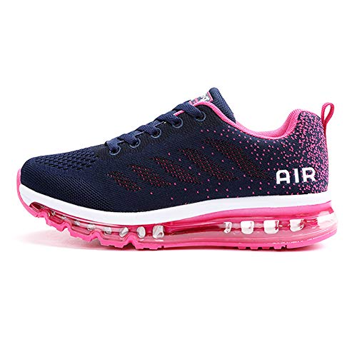 Zapatillas de Deportes Hombre Mujer Zapatos Deportivos Aire Libre para Correr Calzado Sneakers Gimnasio Casual Blue Pink 40 EU