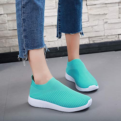 Zapatillas de Deportivos de Running para Mujer Casual en Suelas Cómodas Slip on Zapatos Deportivos para Correr al Aire Libre Calcetines Zapatos 36-41 riou