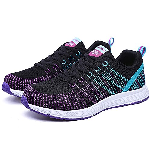 Zapatillas de Deportivos de Running para Mujer Gimnasia Ligero Sneakers Morado 37
