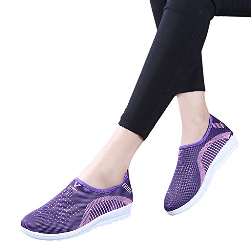 Zapatillas de Deportivos de Running para Mujer Gimnasia Ligero Sneakers Zapatos Casuales Transpirables de Fondo Plano Deporte Zapatos Perezosos Comodas riou