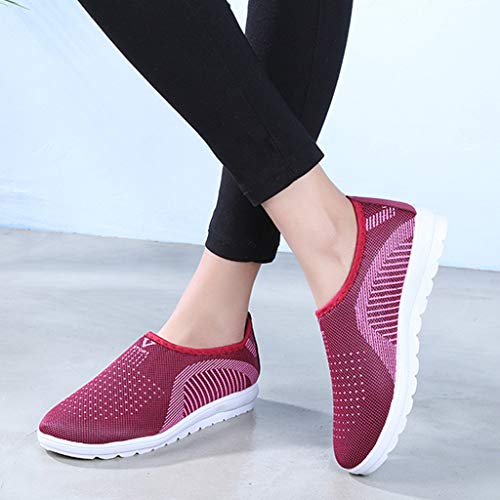 Zapatillas de Deportivos de Running para Mujer Gimnasia Ligero Sneakers Zapatos Casuales Transpirables de Fondo Plano Deporte Zapatos Perezosos Comodas riou