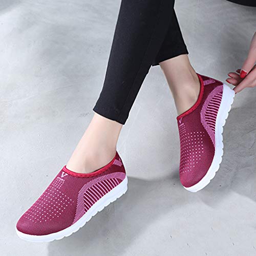 Zapatillas de Deportivos de Running para Mujer Gimnasia Ligero Sneakers Zapatos Casuales Transpirables de Fondo Plano Deporte Zapatos Perezosos Comodas riou