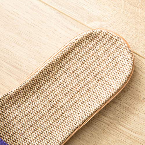 Zapatillas de Estar por Casa de Mujer/Hombre de Lino Zapatillas Interior Sandalias Unisex para Verano Primavera Otoño(Rojo,37-38)