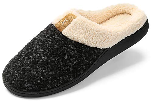 Zapatillas de Estar por casa Mujer Hombre Espuma de Memoria Invierno Interior Pantuflas Caliente Forro Ultraligero Cómodo y Antideslizante