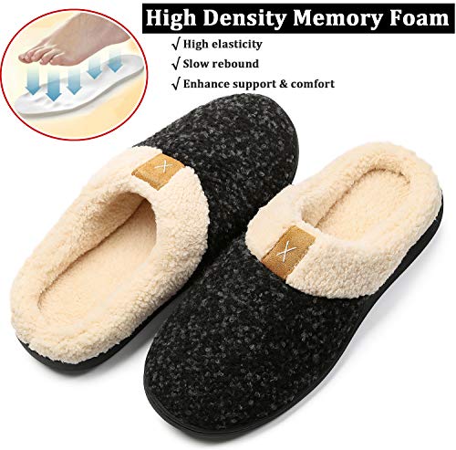 Zapatillas de Estar por casa Mujer Hombre Espuma de Memoria Invierno Interior Pantuflas Caliente Forro Ultraligero Cómodo y Antideslizante