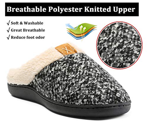 Zapatillas de Estar por casa Mujer Hombre Espuma de Memoria Invierno Interior Pantuflas Caliente Forro Ultraligero Cómodo y Antideslizante