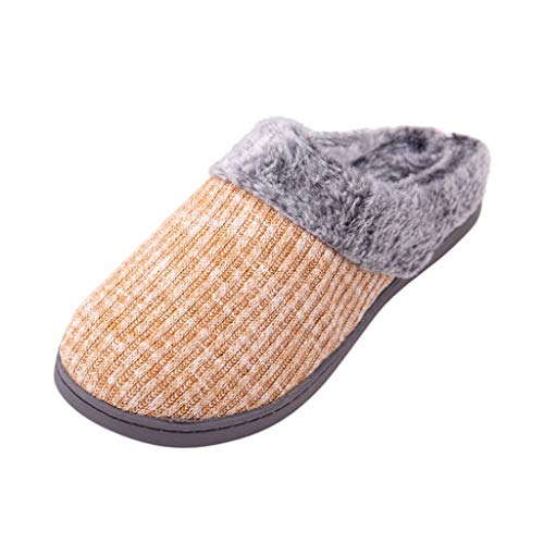 Zapatillas de Estar por casa para Mujer Hombre Invierno cómodo y Antideslizante Zapatillas Casuales de Interior Calientes Zapatos de Nieve Calzado riou