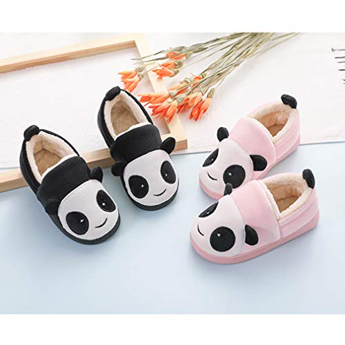 Zapatillas de Estar por Casa para Niñas Niños Invierno Zapatillas Interior Casa Caliente Pantuflas Suave Algodón Calentar Zapatilla Mujer Hombres Negro 23-24 EU (Fabricante: 16-17)
