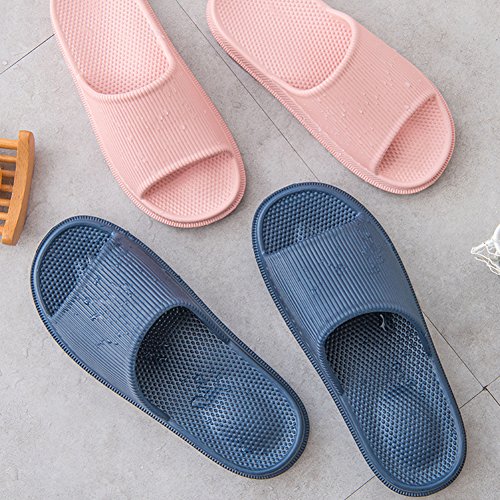 Zapatillas de estar por Casa Ultraligera de hombre y mujer, tira ancha, sandalia tipo chancla con función de masaje perfecto para verano, Rosa (Masajear el talón), 36/37 EU