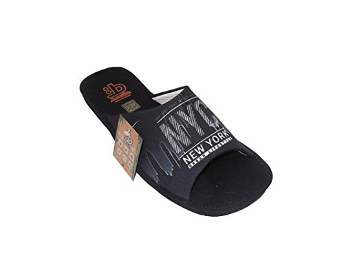 Zapatillas de Estar por casa/Berevëre/Hombre/Puntera Abierta/Dibujo Skyline/Empeine : Lona/Suela : Eva Microporoso (Muy Ligeras) Tallas Desde 39 al 51/Talla 48