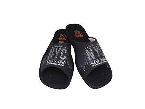 Zapatillas de Estar por casa/Berevëre/Hombre/Puntera Abierta/Dibujo Skyline/Empeine : Lona/Suela : Eva Microporoso (Muy Ligeras) Tallas Desde 39 al 51/Talla 48