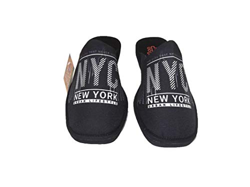 Zapatillas de Estar por casa/Berevëre/Hombre/Puntera Cerrada/Dibujo Skyline/Empeine : Lona/Suela : Eva Microporoso (Muy Ligeras) Tallas Desde 39 al 51/Talla 50