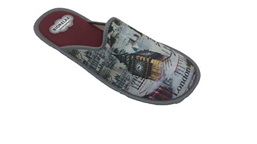 Zapatillas de Estar por casa/Biorelax/Primavera-Verano/Puntera Tapada/con Cámara de Aire/Mod. Londres/Talla 40
