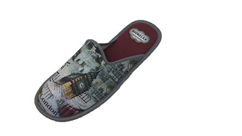 Zapatillas de Estar por casa/Biorelax/Primavera-Verano/Puntera Tapada/con Cámara de Aire/Mod. Londres/Talla 40