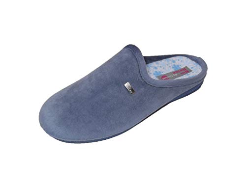 Zapatillas de Estar por casa/Mujer/Biorelax/Apto Plantilla ortopedica/Plantilla Extraible/Empeine :Suapel/Color Azul Azafata/Talla 39