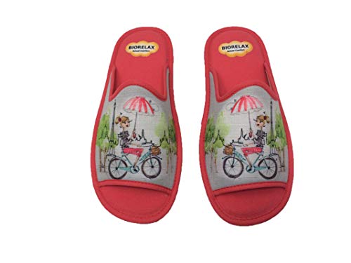 Zapatillas de Estar por casa/Mujer/Biorelax/Primavera/Verano/Multicolor/Puntera Abierta/con Cámara de Aire/Talla 38