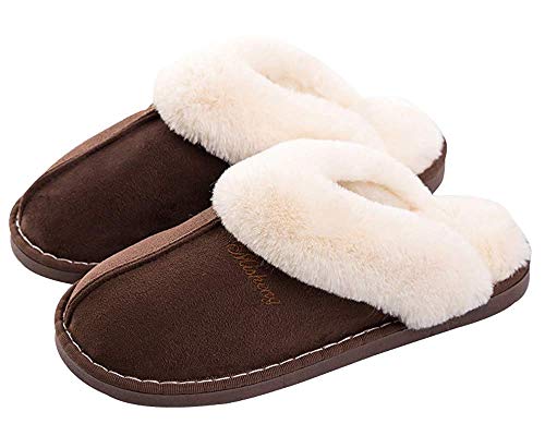 Zapatillas de Estar por Hombre/Mujer Fluff Pantuflas casa Invierno Antideslizantes Cálido Slippers Confortables Zapatos Interior/al Aire Libre