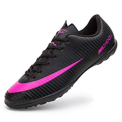 Zapatillas de fútbol Topoption para niños y adultos, profesionales, para entrenar al aire libre, para exteriores, atléticos, con tacos, unisex, color Negro, talla 37 EU