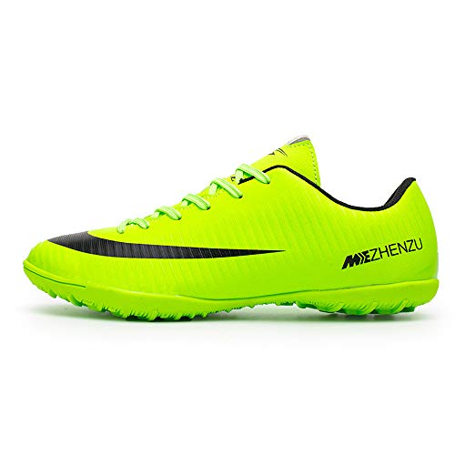 Zapatillas de fútbol Topoption para niños y adultos, profesionales, para entrenar al aire libre, para exteriores, atléticos, con tacos, unisex, color Verde, talla 40 EU