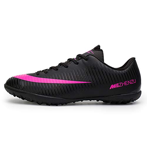 Zapatillas de fútbol Topoption para niños y adultos, profesionales, para entrenar al aire libre, para exteriores, atléticos, con tacos, unisex, color Negro, talla 35 EU