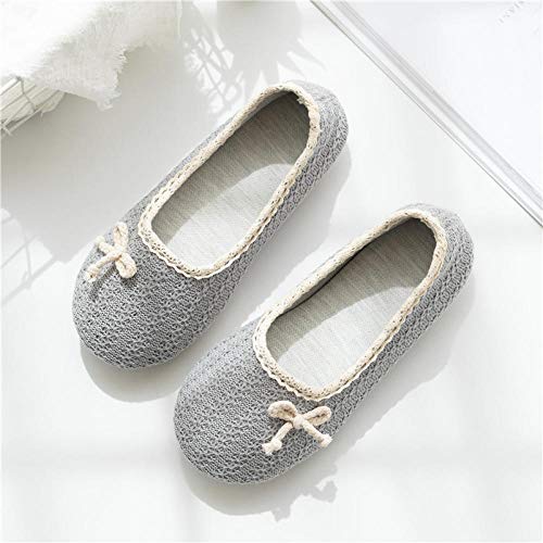 Zapatillas de invitados,Zapatos de confinamiento sección delgada con zapatos de maternidad de fondo grueso zapatillas antideslizantes de fondo suave-grey_37-38,Pantunflas Invierno