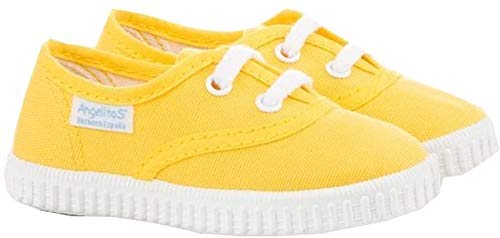 Zapatillas de Lona para Niños y Niñas, Angelitos mod.121, Calzado infantil Made in Spain, Garantia de Calidad. (22, Amarillo)