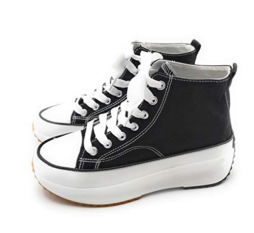 Zapatillas de Lona, Zapatillas con Plataforma Mujer, Zapatillas de Moda. (37 EU, Numeric_37)