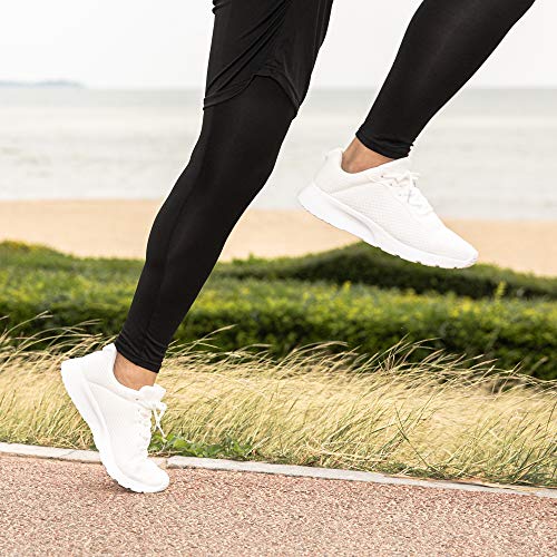 Zapatillas de Running Hombre Mujer Deportivas Casual Gimnasio Zapatos Ligero Transpirable Sneakers Blanco 38 EU