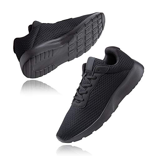 Zapatillas de Running Hombre Mujer Deportivas Casual Gimnasio Zapatos Ligero Transpirable Sneakers Negro 37 EU