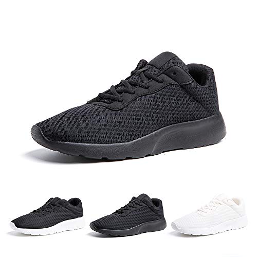 Zapatillas de Running Hombre Mujer Deportivas Casual Gimnasio Zapatos Ligero Transpirable Sneakers Negro 37 EU