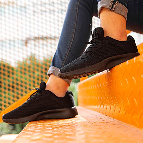 Zapatillas de Running Hombre Mujer Deportivas Casual Gimnasio Zapatos Ligero Transpirable Sneakers Negro 37 EU