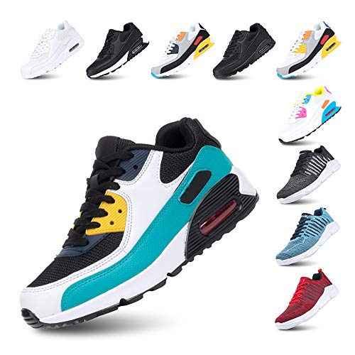 Zapatillas de Running para Hombre Mujer Ligero Correr Air Atléticos Sneakers Comodos Fitness Deportes Calzado Verde 39