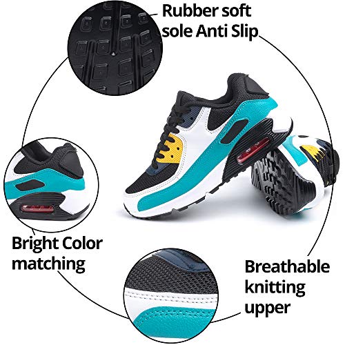 Zapatillas de Running para Hombre Mujer Ligero Correr Air Atléticos Sneakers Comodos Fitness Deportes Calzado Verde 43