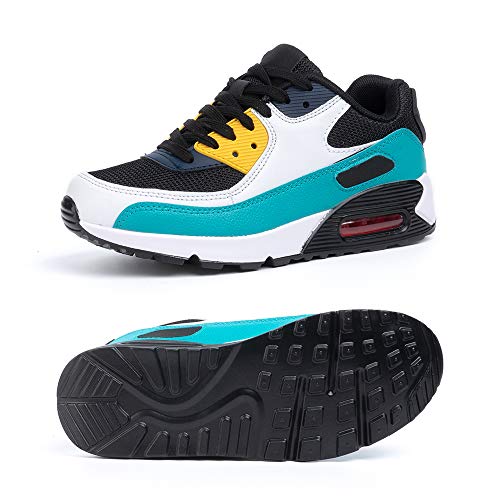 Zapatillas de Running para Hombre Mujer Ligero Correr Air Atléticos Sneakers Comodos Fitness Deportes Calzado Verde 43