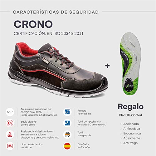 Zapatillas de seguridad deportiva hidrofugada resistente al agua para hombre y Mujer/Zapato de trabajo comodo,puntera reforzada en fibra de vidrio(no acero)Calzado laboral antideslizantes (numeric_42)