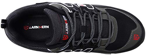 Zapatillas de Seguridad Hombre, LM-18 Zapatos de Seguridad Antideslizantes con Punta de Acero Antipinchazos Calzados de Trabajo(42 EU,Negro/Gris)