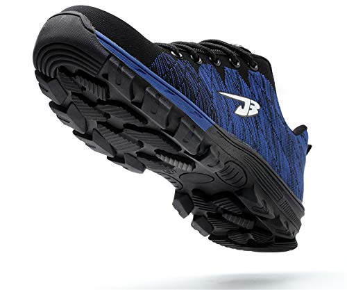 Zapatillas de Seguridad Hombre Zapatos de Mujer Antideslizante Transpirable Zapatos de Trabajo Calzado de Trabajo Ultra Liviano Suave y Cómodo Deportes Unisex, A Azul, 46 EU