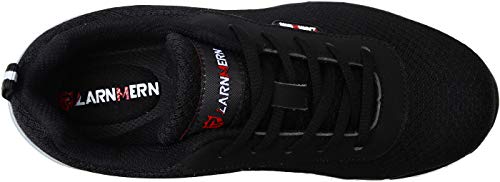 Zapatillas de Seguridad Mujer L8038 S1 SRC Zapatos de Trabajo con Punta de Acero Ultra Liviano Suave y cómodo Transpirable Antideslizante(37 EU,Negro Oscuro)