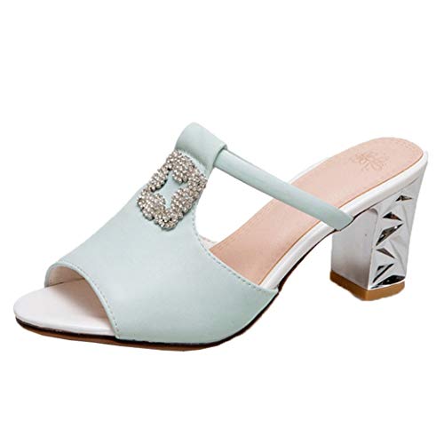 Zapatillas de tacón cuadrado para mujer Zapatillas de verano con tacón alto Peep-toe Slingback Fiesta Boda para mujer Sandalias sin cordones