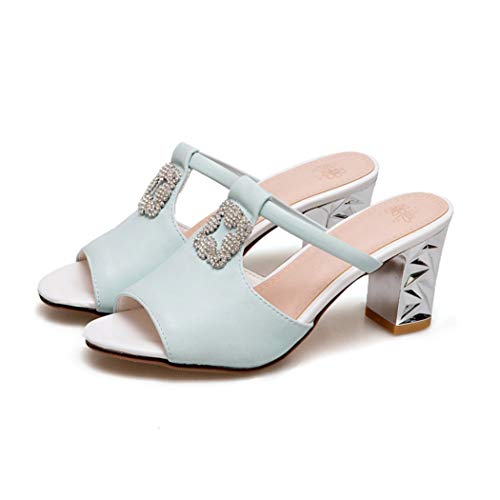 Zapatillas de tacón cuadrado para mujer Zapatillas de verano con tacón alto Peep-toe Slingback Fiesta Boda para mujer Sandalias sin cordones