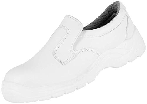Zapatillas de Trabajo Nitras 7250 Clean Step I - Zapatilla de Seguridad S2 para Hombres y Mujeres - Zapatos Resistentes al Agua con Punta de Acero - Blanco, Tamaño 42