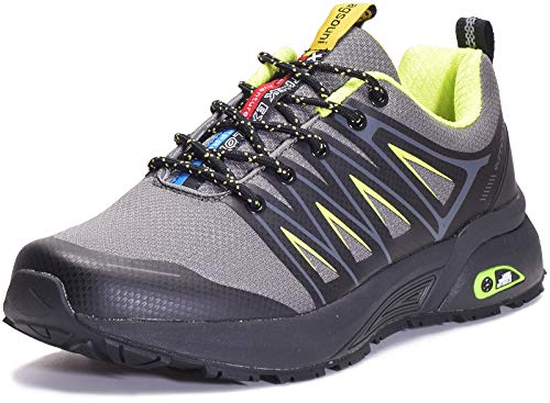 Zapatillas de Trail Running para Hombre Mujer Zapatillas Deporte Zapatos para Correr Gimnasio Sneakers Deportivas - Gris D - 41 EU